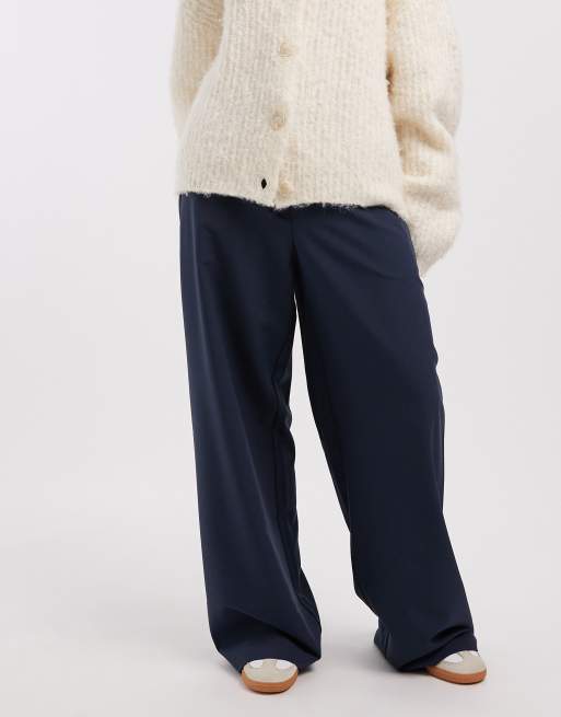 ASOS DESIGN tailored relaxed straight leg pants in navy