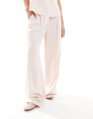 Asos Design Tailored Relaxed Straight Leg Pants In White