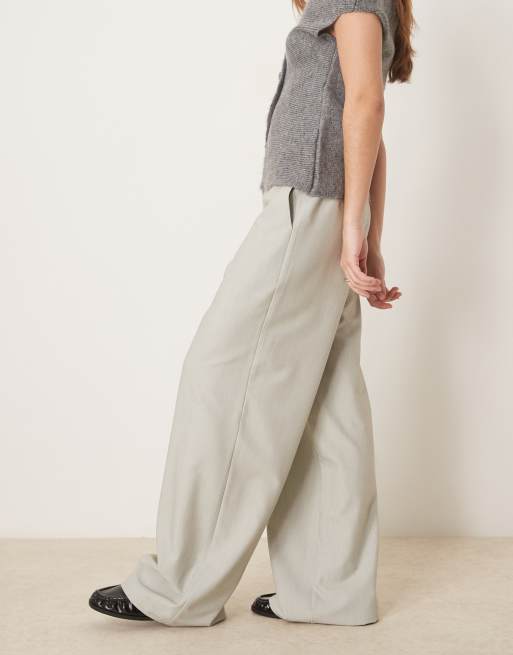 ASOS DESIGN tailored relaxed straight leg pants in sage green
