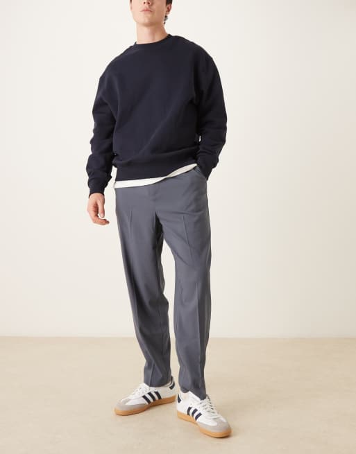 ASOS DESIGN tailored relaxed tapered pants in navy, 2 of 5