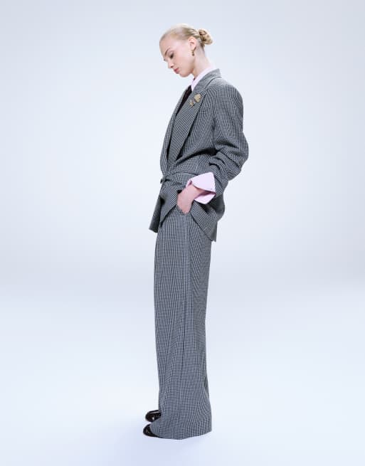 ASOS DESIGN tailored relaxed trouser in houndstooth - MULTI, 3 of 5