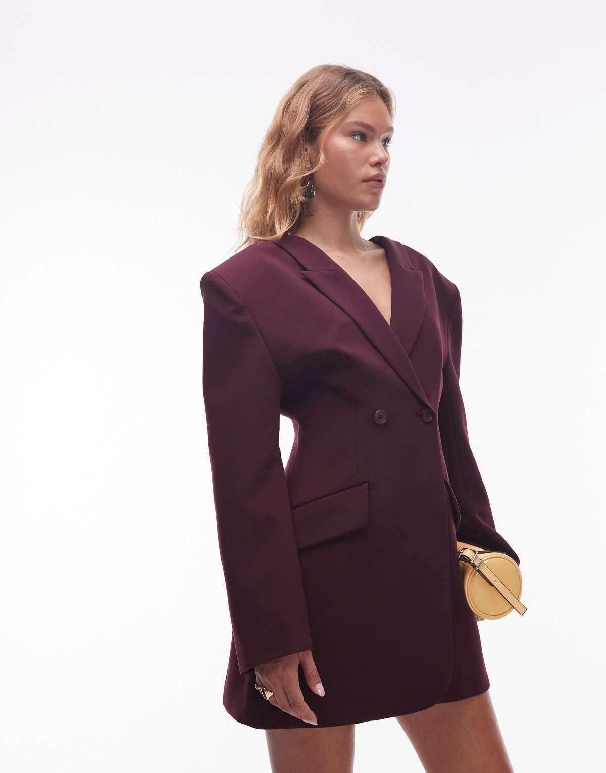 ASOS DESIGN tailored sculpted blazer dress in plum