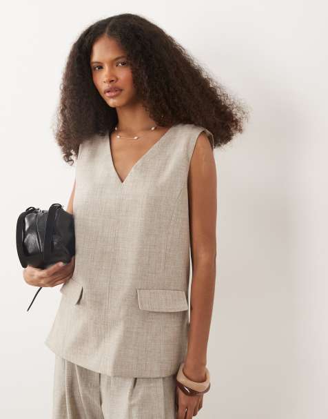 ASOS DESIGN tailored shell top in cross hatch texture - view 1