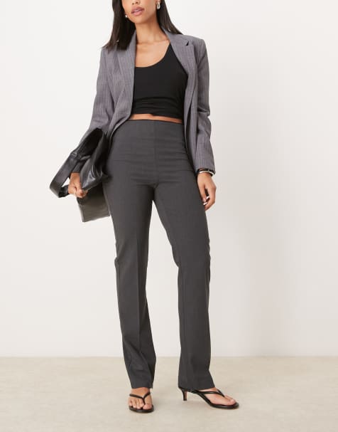 ASOS DESIGN tailored skinny pants with lace waist detail in charcoal - view 1
