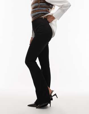 Asos Design Tailored Skinny Ponte Pants With Split In Black