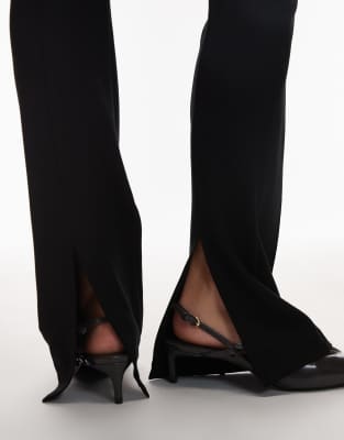 Asos Design Tailored Skinny Ponte Pants With Split In Black