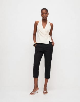 Зауженные брюки-капри ASOS DESIGN черного цвета, сшитые на заказ черным