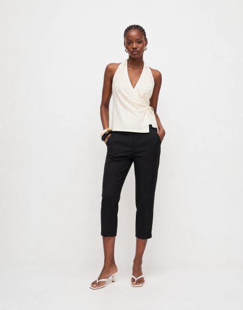 ASOS DESIGN tailored slim capri pants in black - view 1