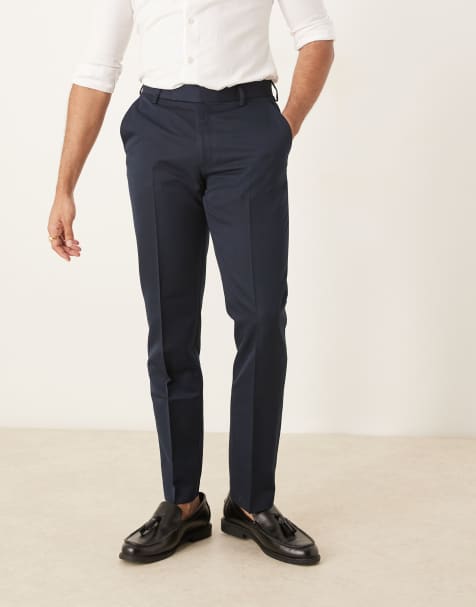 ASOS DESIGN tailored slim fit pants in navy - view 1