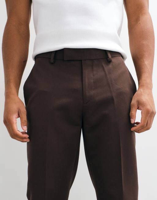 ASOS DESIGN tailored slim pants in dark brown, 3 of 5