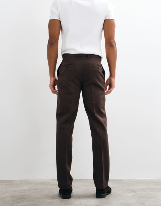ASOS DESIGN tailored slim pants in dark brown, 5 of 5