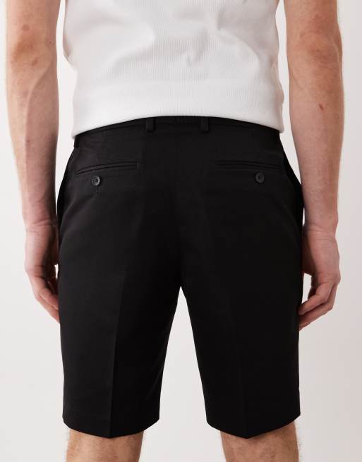 ASOS DESIGN tailored slim shorts in black, 5 of 5