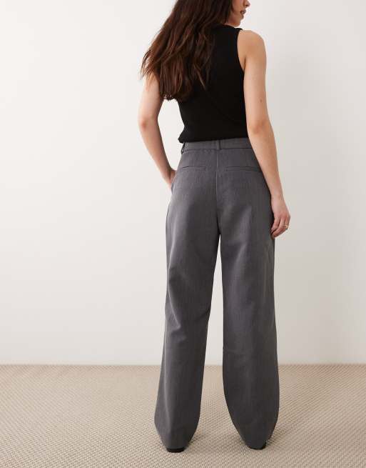 ASOS DESIGN tailored slim straight ankle grazer pants in gray , 5 of 5