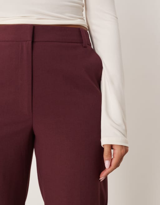 ASOS DESIGN tailored slim straight leg pants in mulberry