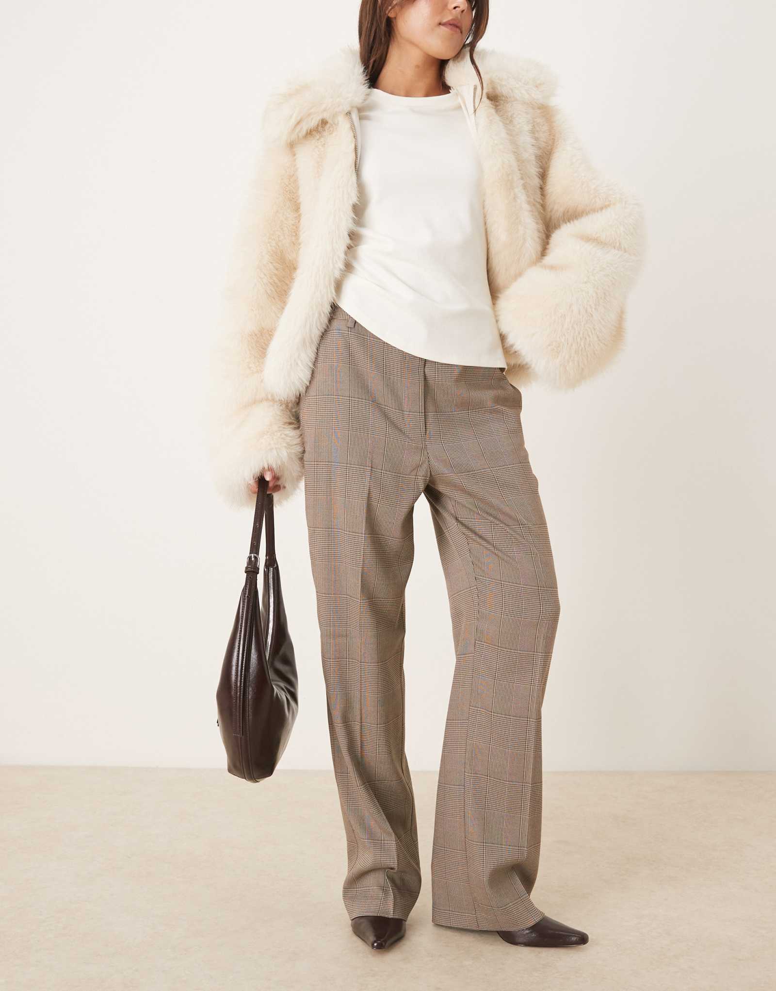 Облегающие брюки прямого кроя в клетку от ASOS DESIGN, сшитые на заказ