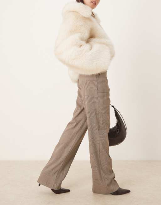 ASOS DESIGN tailored slim straight leg pants in plaid