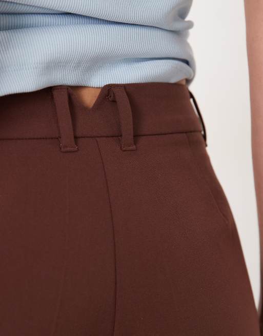 ASOS DESIGN Tailored slim straight pants in chocolate, 4 of 5