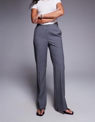 Asos Design Tailored Slim Straight Pants In Gray
