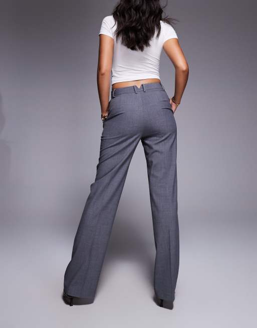 ASOS DESIGN tailored slim straight pants in gray