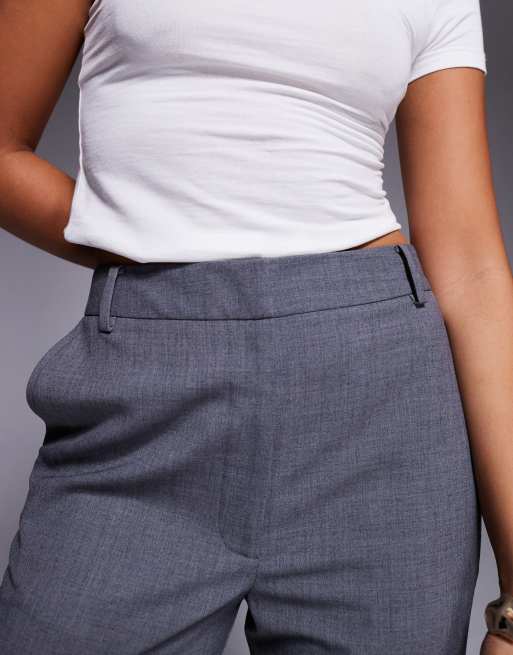 ASOS DESIGN tailored slim straight pants in gray