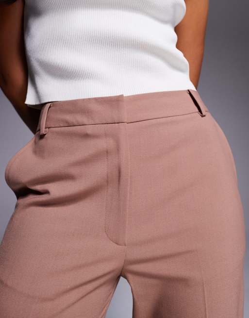 ASOS DESIGN tailored slim straight pants in mocha