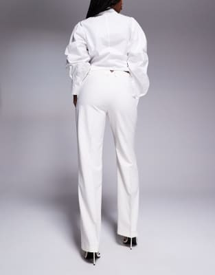 Asos Design Tailored Slim Straight Pants In White