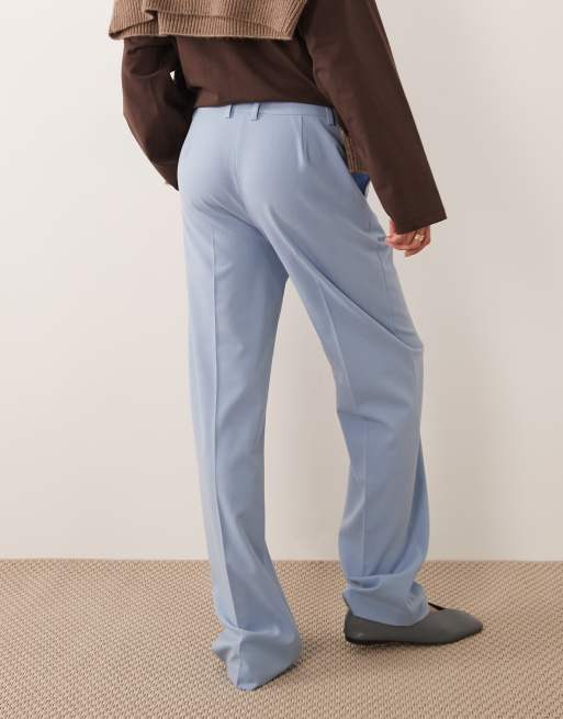 ASOS DESIGN tailored slim straight pants in soft blue, 3 of 5