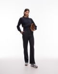 [ASOS DESIGN] ASOS DESIGN tailored slim straight pants with split in navy pinstripe-Multi 16 Navy pinstripe