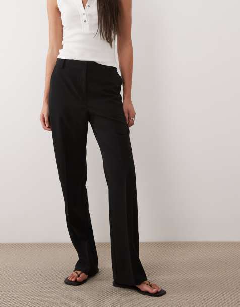 ASOS DESIGN tailored slim straight trousers in black - view 1