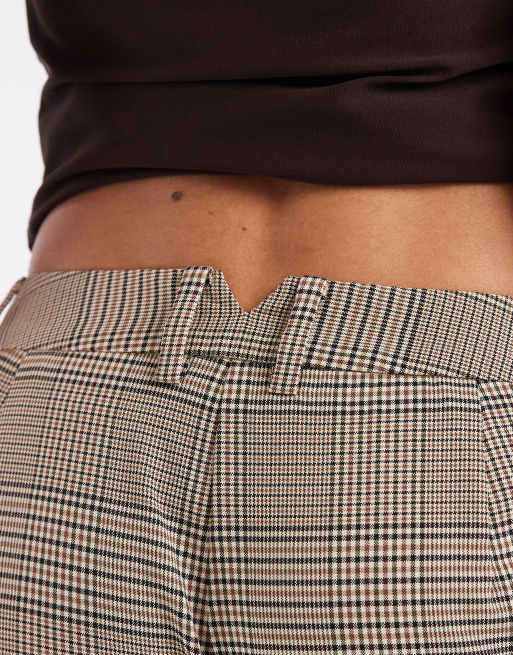 ASOS DESIGN tailored slim straight trousers in brown check, 5 of 5