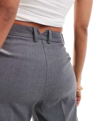 ASOS DESIGN tailored slim straight pants in gray