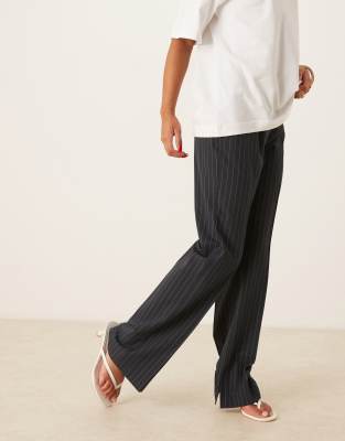 Asos Design Tailored Slim Straight Trousers With Slits In Multi