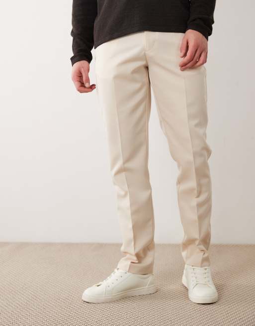 ASOS DESIGN tailored slim trousers in ecru, 2 of 5