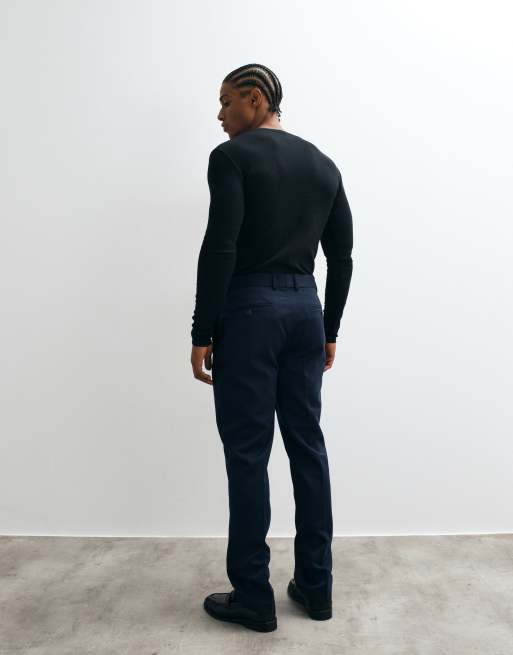 ASOS DESIGN tailored slim trousers in navy, 4 of 5