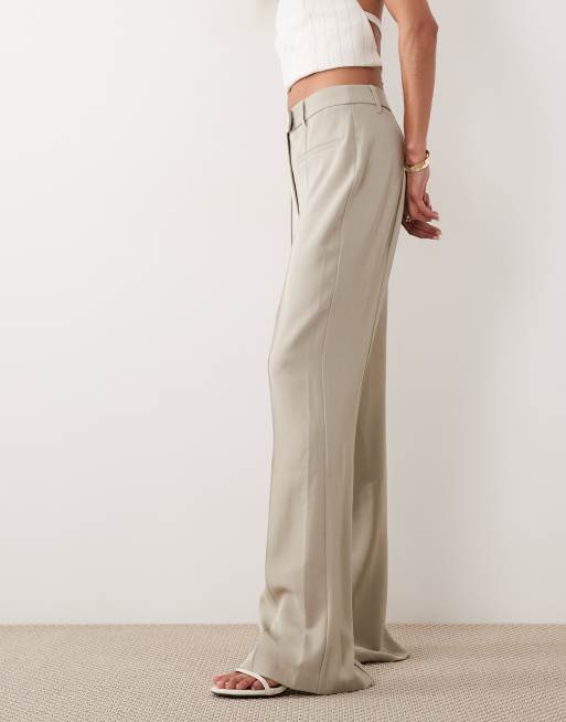 ASOS DESIGN Tailored slinky flare pants in sage, 2 of 5