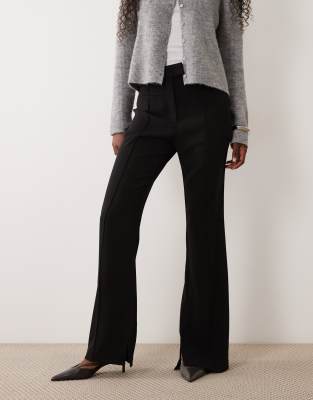 Asos Design Tailored Slinky Flared Pants In Black