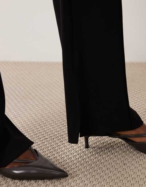 ASOS DESIGN tailored slinky flared pants in black - part of a set, 5 of 5