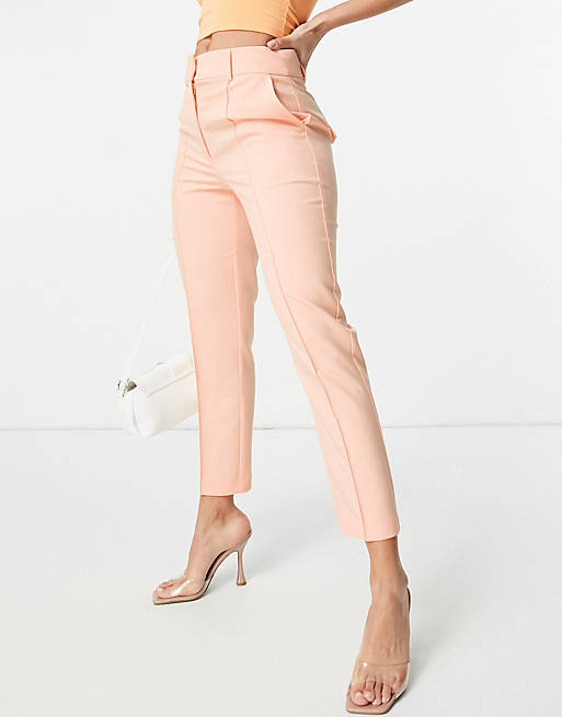 ASOS DESIGN tailored smart mix & match cigarette suit trousers in peach