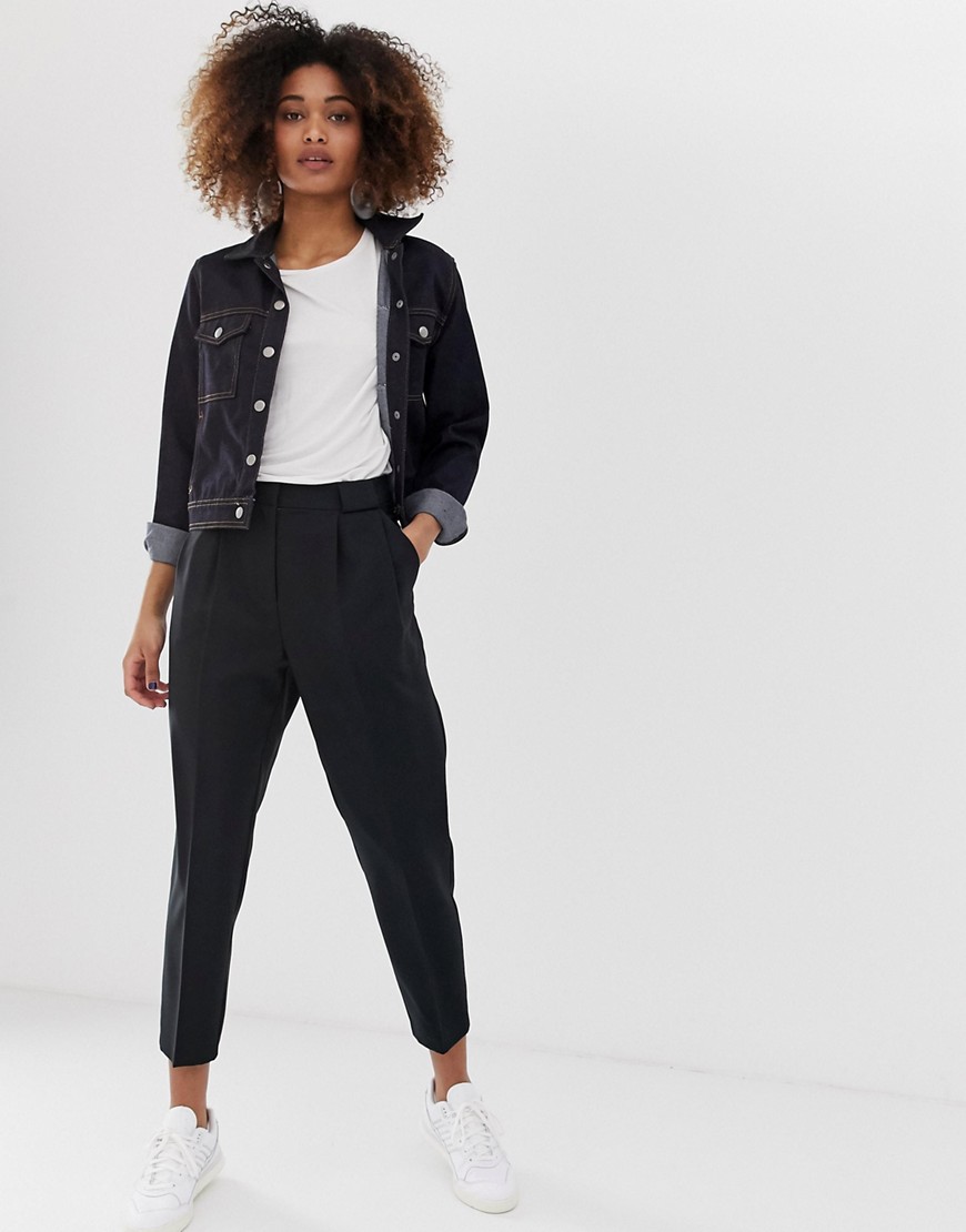 ASOS DESIGN tailored smart tapered trousers-Black