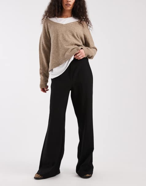 ASOS DESIGN tailored snatch flare pants in black - view 1