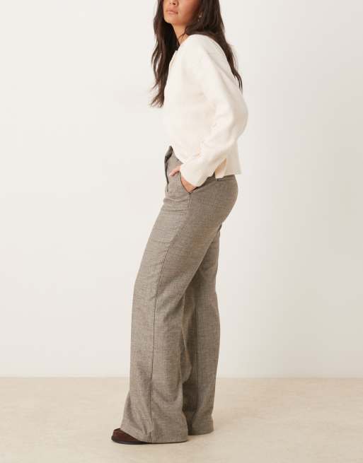 ASOS DESIGN tailored snatch flare pants in herringbone