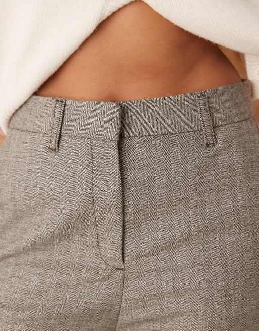 ASOS DESIGN tailored snatch flare pants in herringbone
