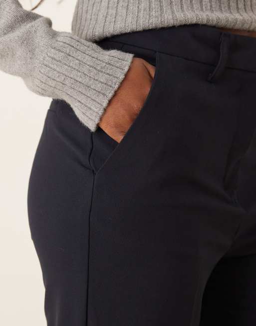 ASOS DESIGN tailored snatch flare pants in navy