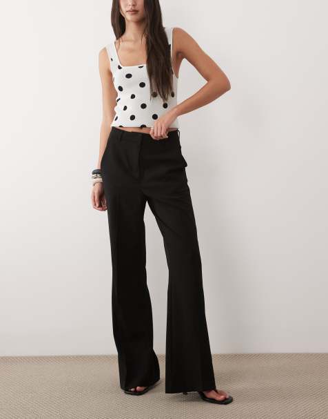 ASOS DESIGN tailored snatch flare trouser in black