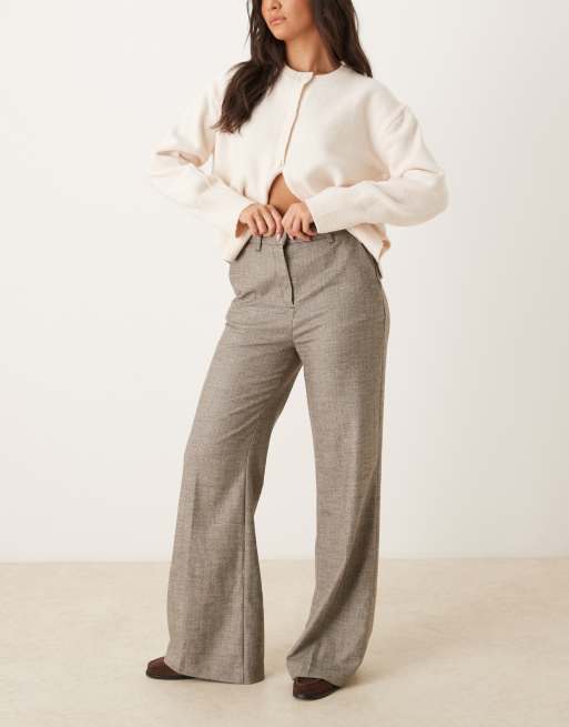 ASOS DESIGN tailored snatch flare trouser in herringbone
