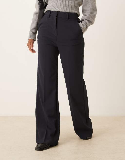 ASOS DESIGN tailored snatch flare trouser in navy