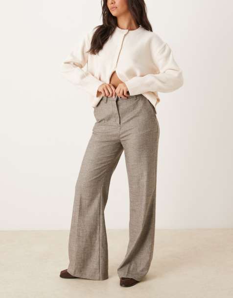 ASOS DESIGN tailored snatch flare trousers in herringbone  - view 1