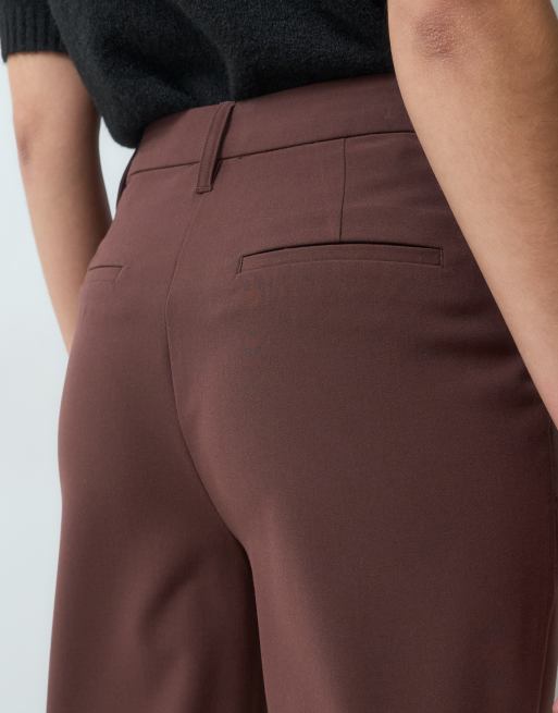 ASOS DESIGN Tailored snatch flares in chocolate, 4 of 5