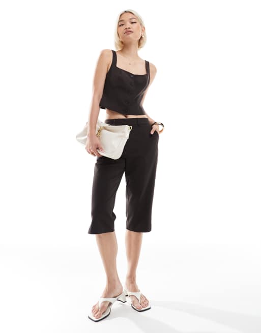 ASOS DESIGN tailored square neck vest in chocolate - part of a set, 2 of 4