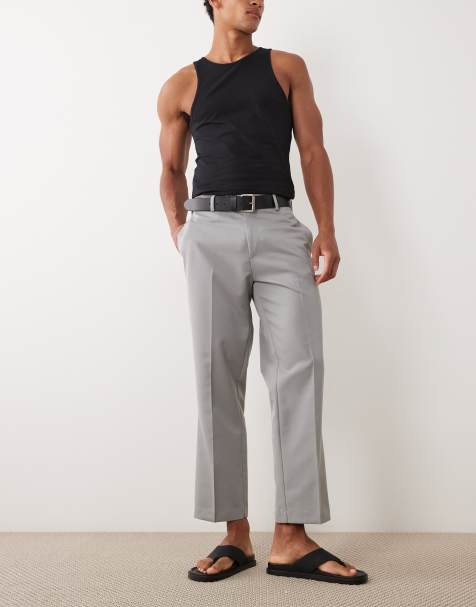 ASOS DESIGN tailored straight cropped pants in light grey - view 1